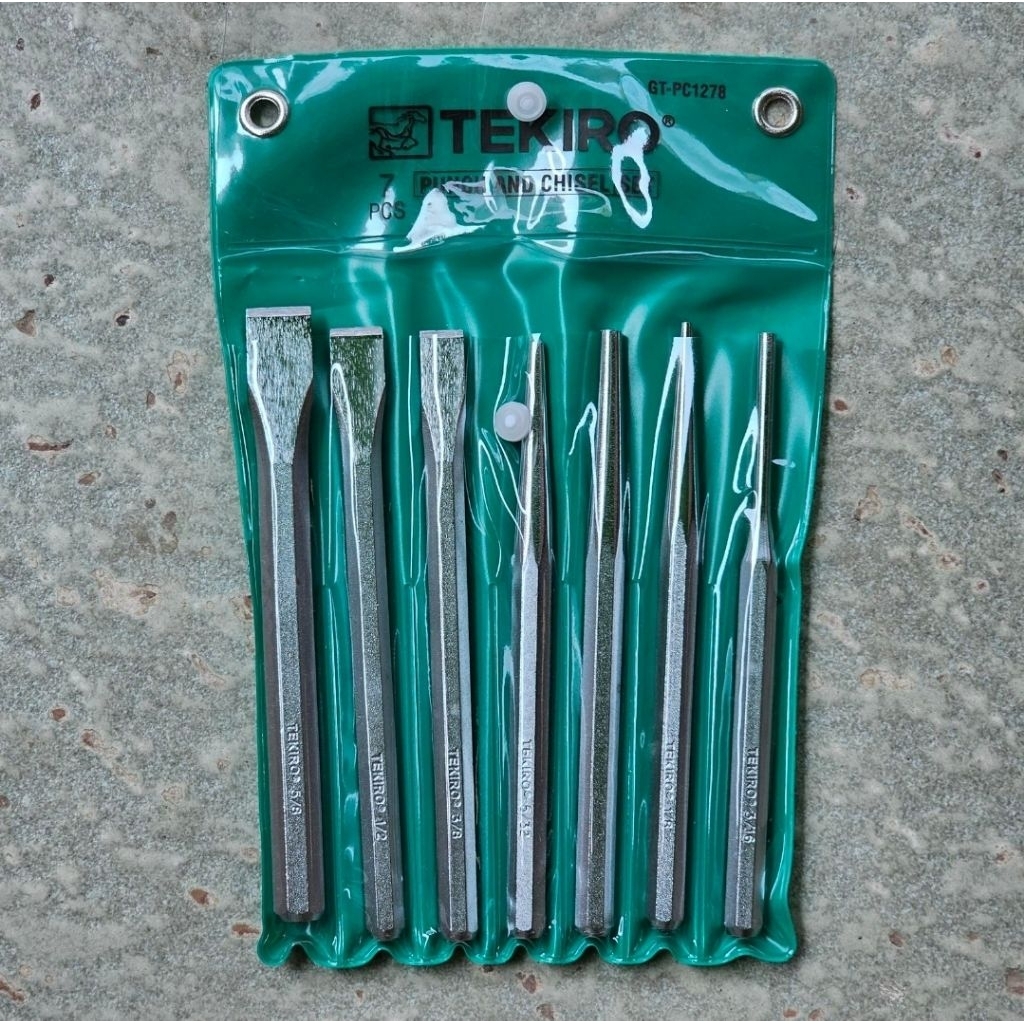TEKIRO GT-PC1278 punch and chisel set 7 pcs pahat set penitik