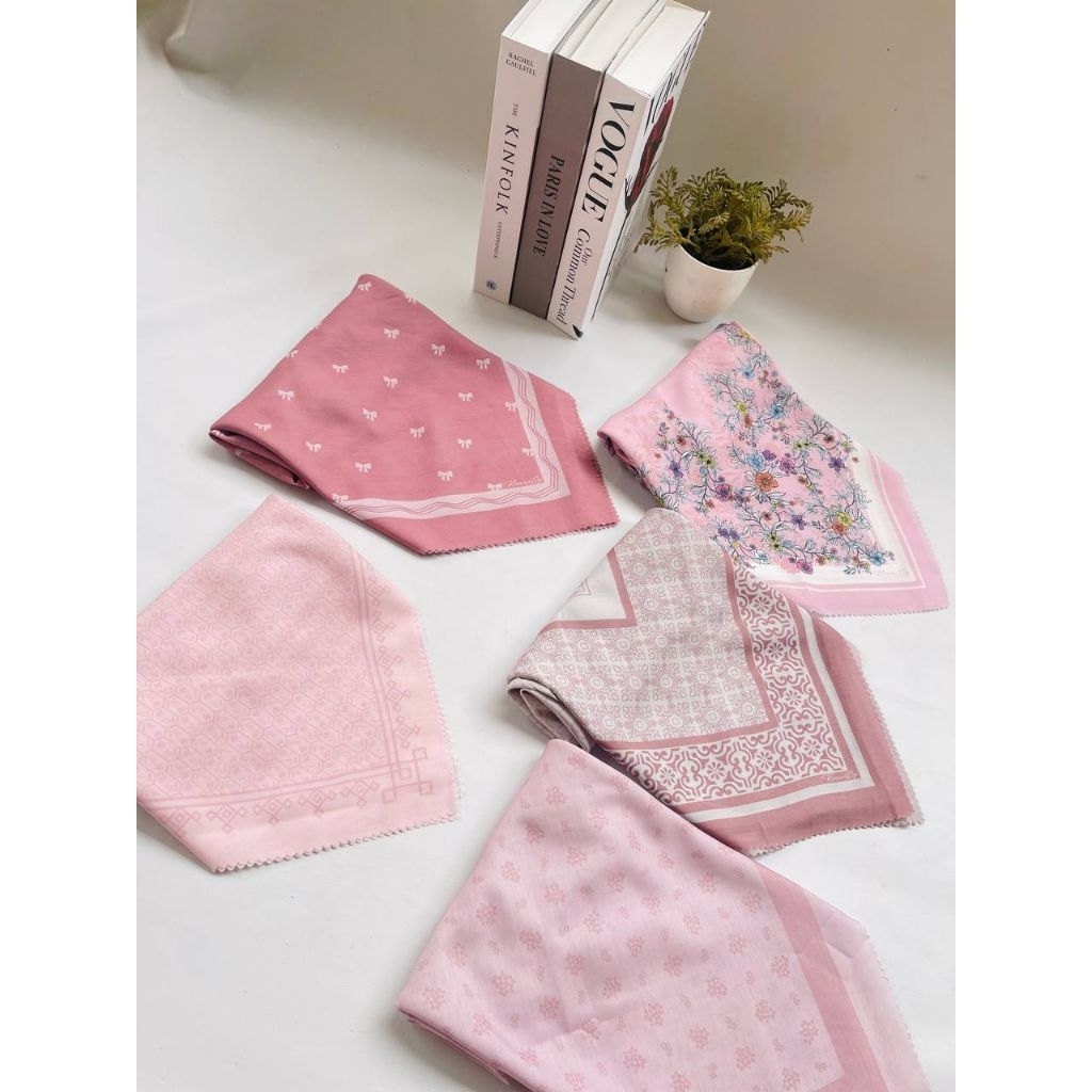 serba pink Hijab Kerudung serba pink hijab segiempat voal motif jilbab serba pink
