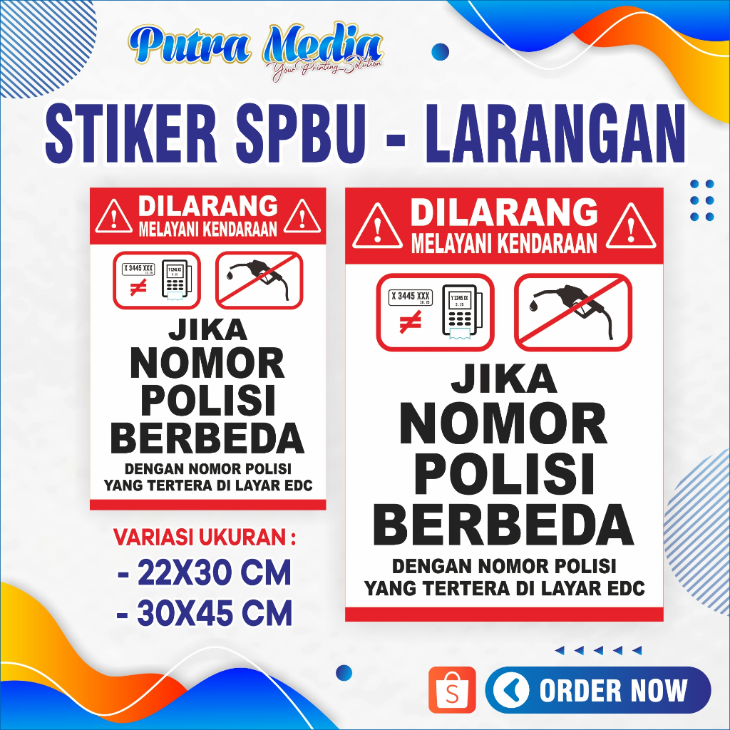 

Stiker SPBU - Dilarang Melayani Kendaraan Yang Berbeda Plat Nomor Kendaraan Dengan Dilayar Mesin EDC