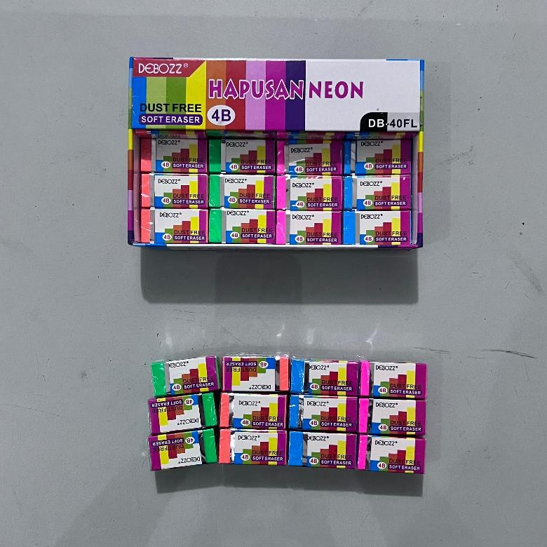 

TIMOLA | Penghapus Debozz Kualitas Premium 10 Warna Warni Neon isi 40pcs Dust Free