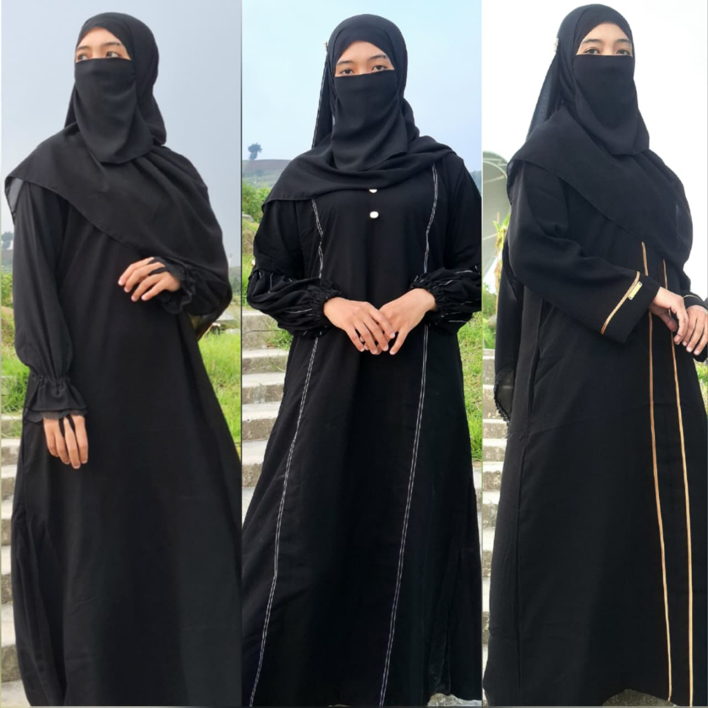 Abaya Hitam Gamis Saudi Wanita Mewah Lebaran Umroh Dress Turkey Baju Arab Maxi