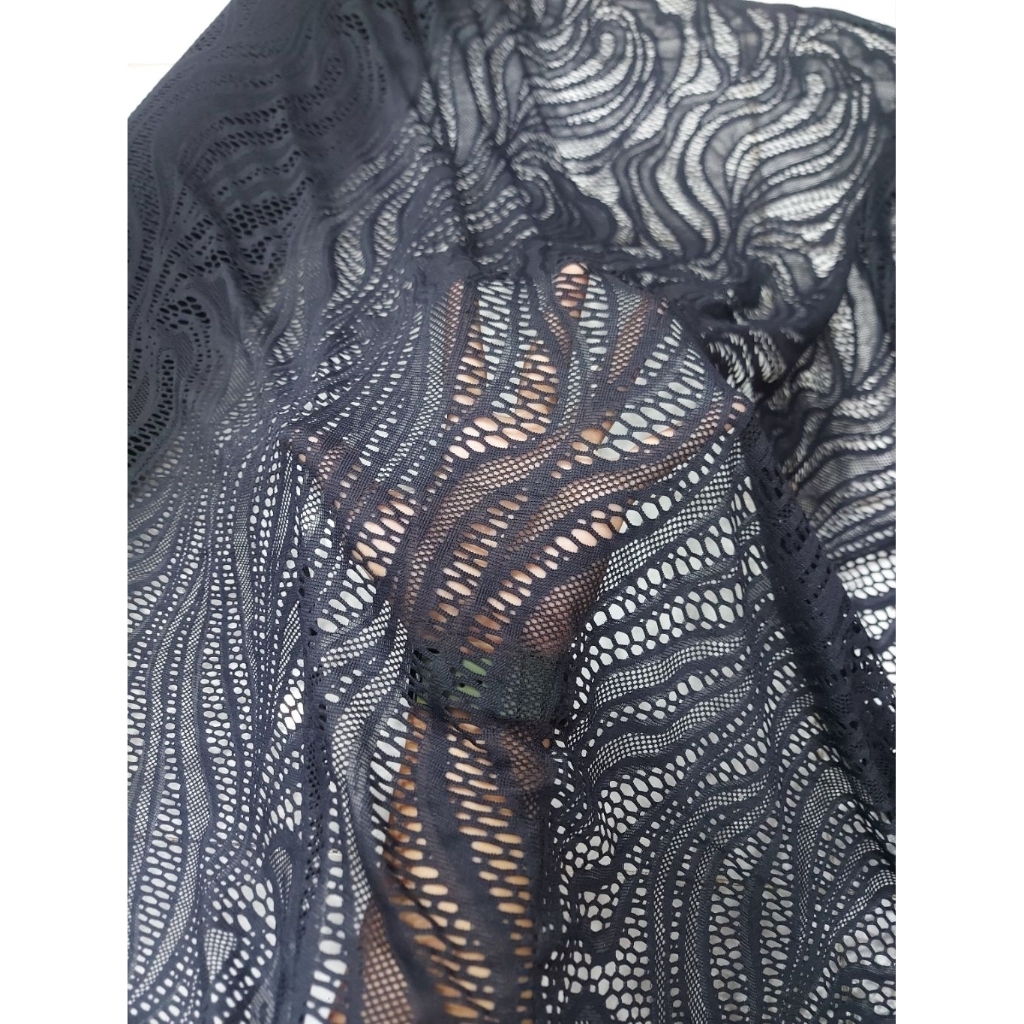 kain brokat premium  - kain brokat kebaya  - kain brokat stretch  - kain brokat meteran ( hitam) A