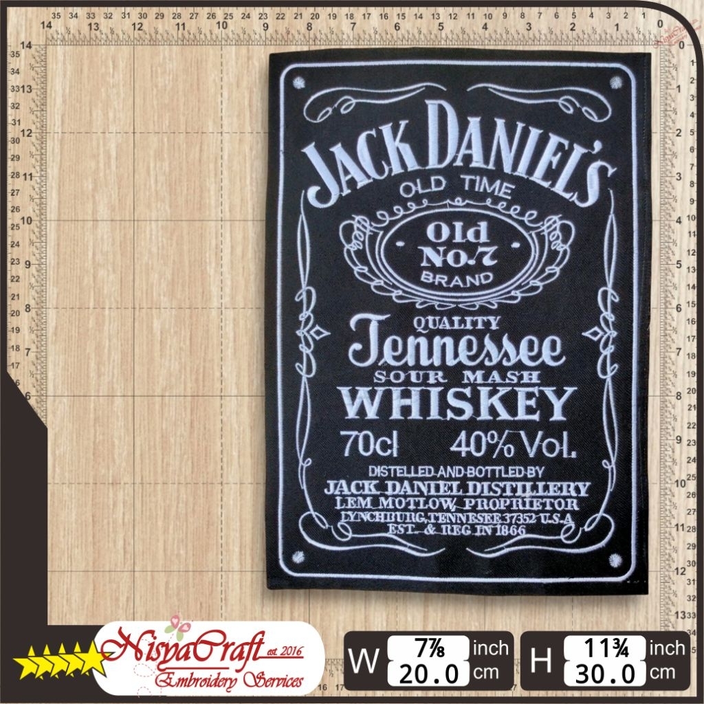 NCEP0201-0011 Jack Daniels Sticker Backpatch Back Patch emblem punggung Bordir