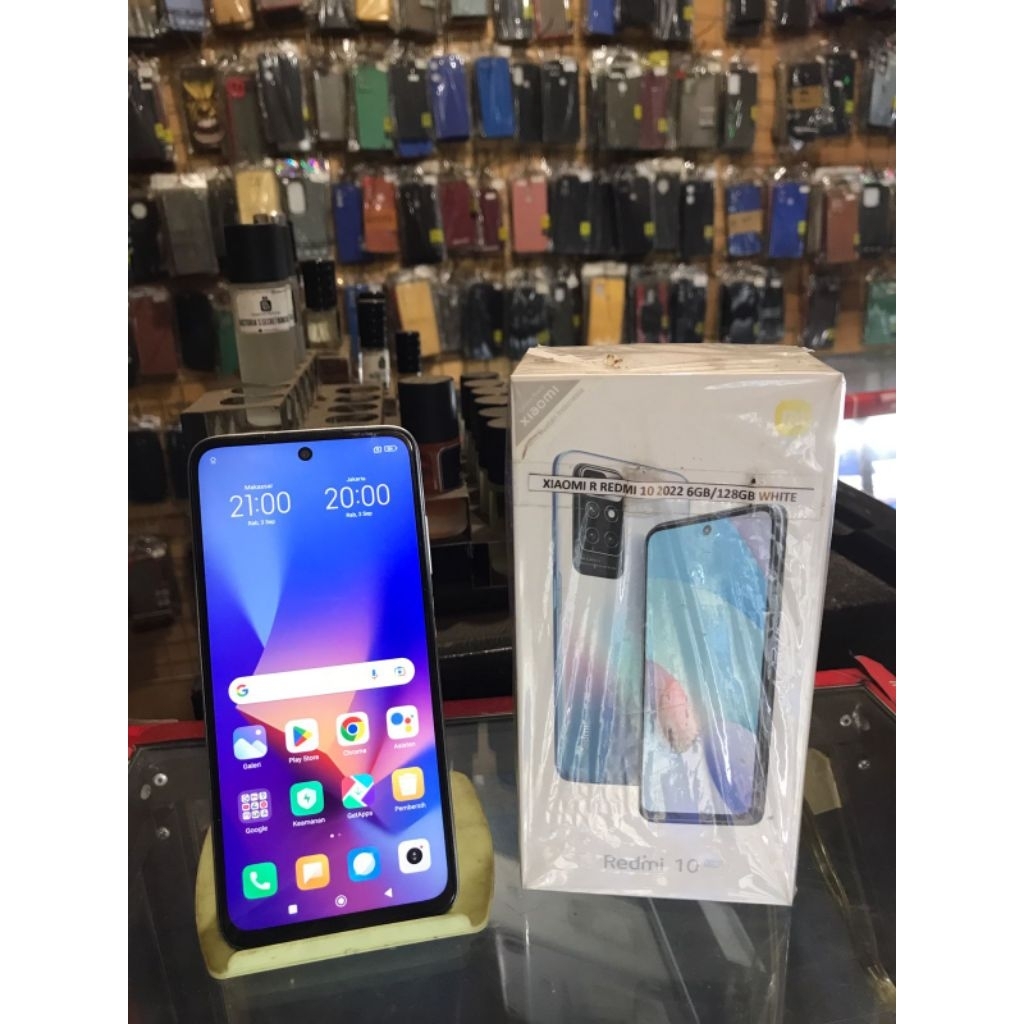 REDMI 10 2022 RAM 6/128 SECOND ORIGINA,HP ONLY minus ada retakan di kaca pelindung kamera tp tidak g