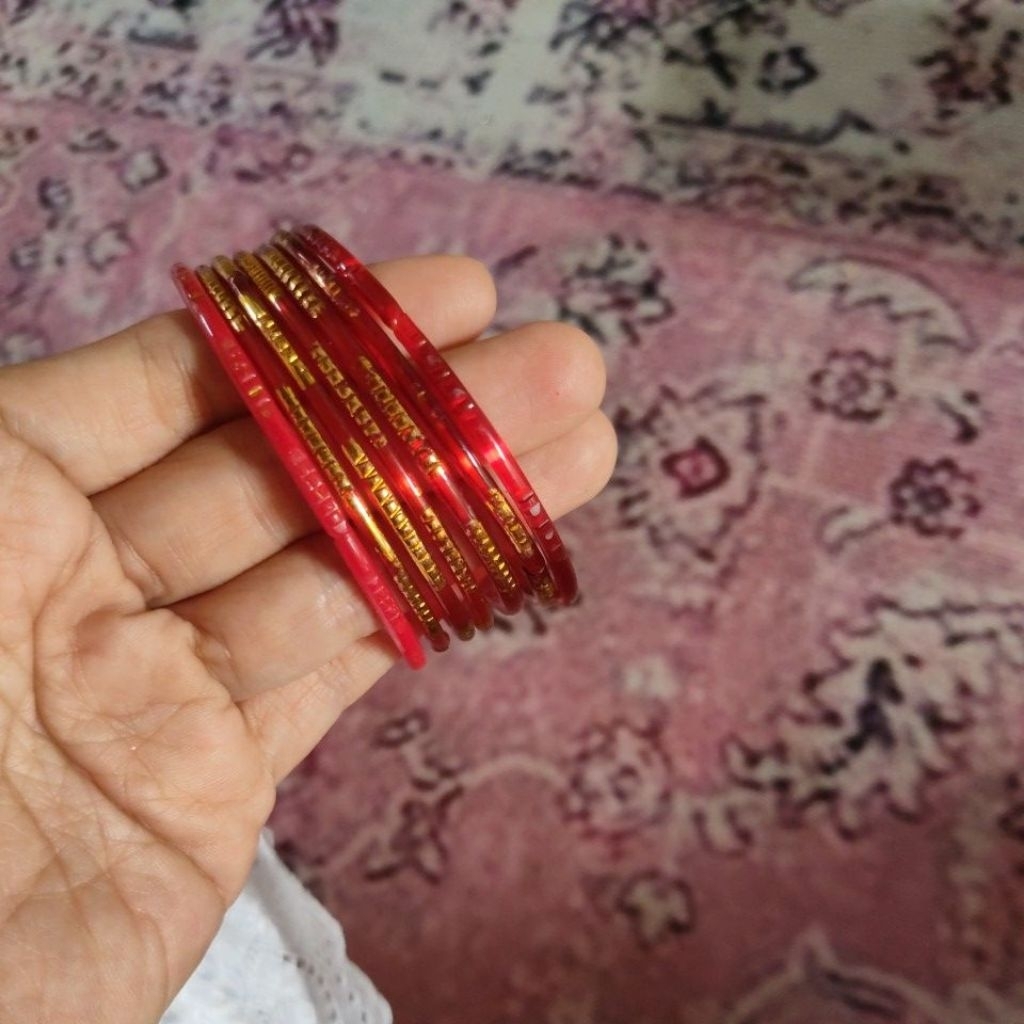 gelang kaca india merah