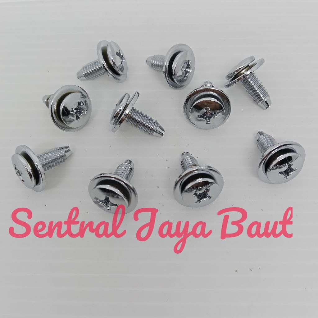 50-100pcs Baut Body Yamaha Ring Chrome / Baut Body Motor Yamaha 6×16 Chrome