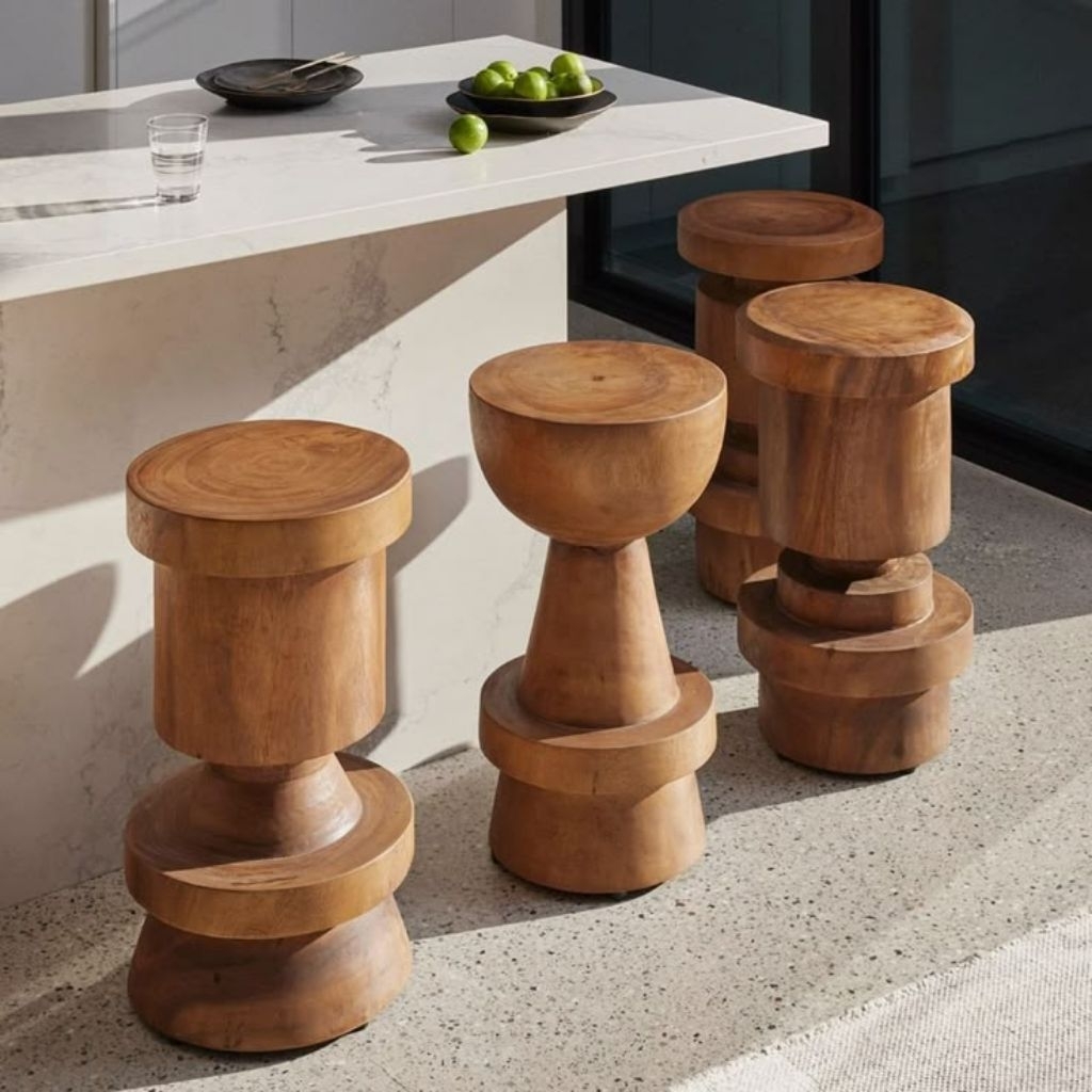 bar stool/ kursi bar minimalis/kursi bar kayu solid/kursi bar bulat