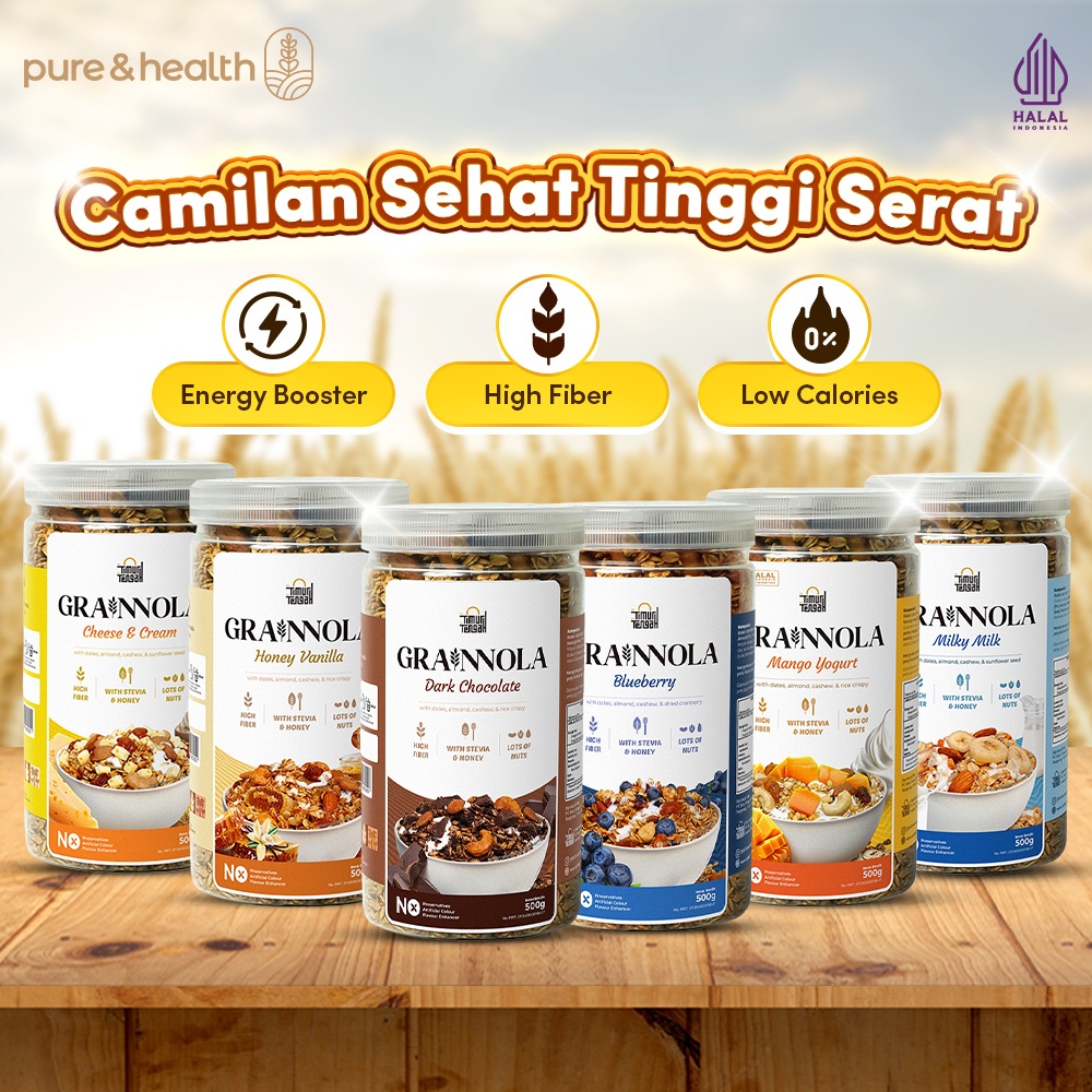 

Granola 500 gram Grainnola Rasa Berry Coklat Keju Vanilla Mangga dan Susu - Diet Sehat Muesli