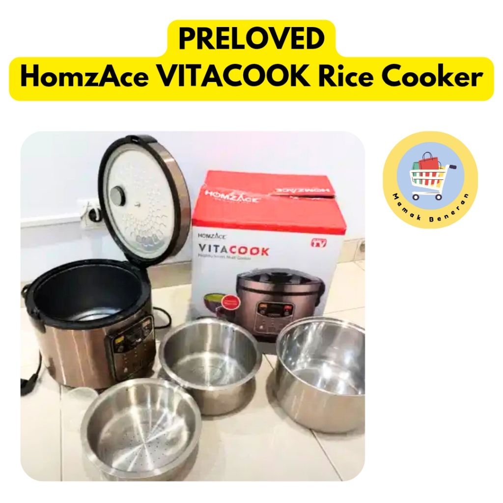 Preloved HomzAce VitaCook Multi Cook Healthy Rice Cooker Penanak Nasi Sehat Rendah Gula Karbohidrat