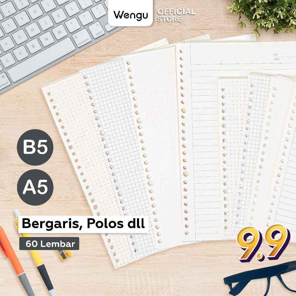 

[BARU] Loose Leaf Kertas Refill Isi Binder A5 B5 (60 lembar) Original A/B/WG-560