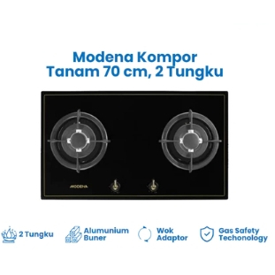 Modena Kompor Tanam 2 Tungku BH2725GABK Stainless
