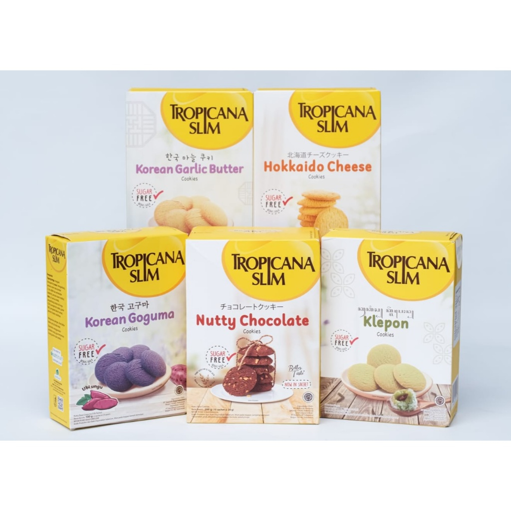 

TROPICANA SLIM COOKIES 100 g (5 sachet x 20g) - Cookies Diet & Rendah Kalori (SUGAR FREE)