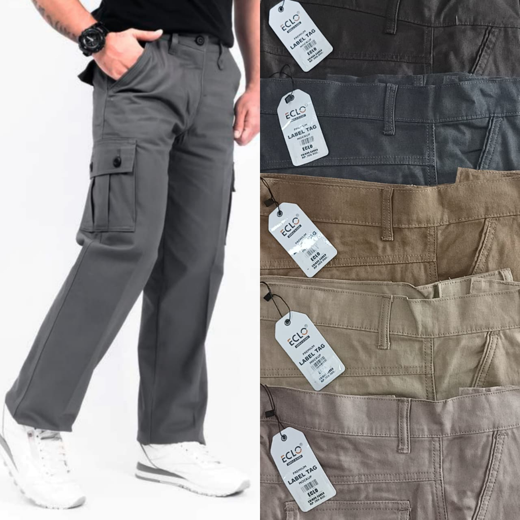 Eclo Celana Cargo Celana Panjang Celana Panjang Pria Bawahan Pria Cargo Pants Cargo Pants Kekinian C