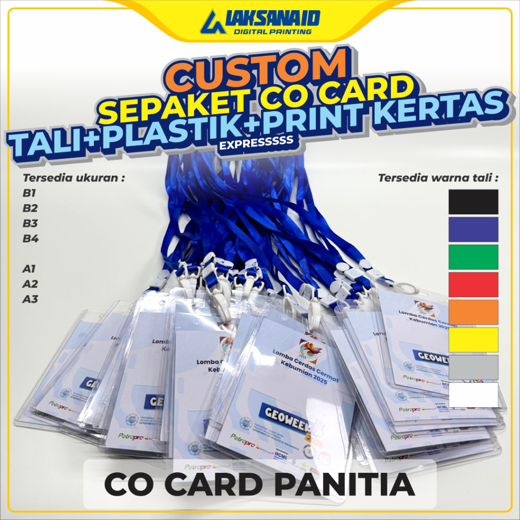 

CETAK CO CARD/ ID CARD PANITIA CREW B1 B2 B3 B4 A1 A2 A3