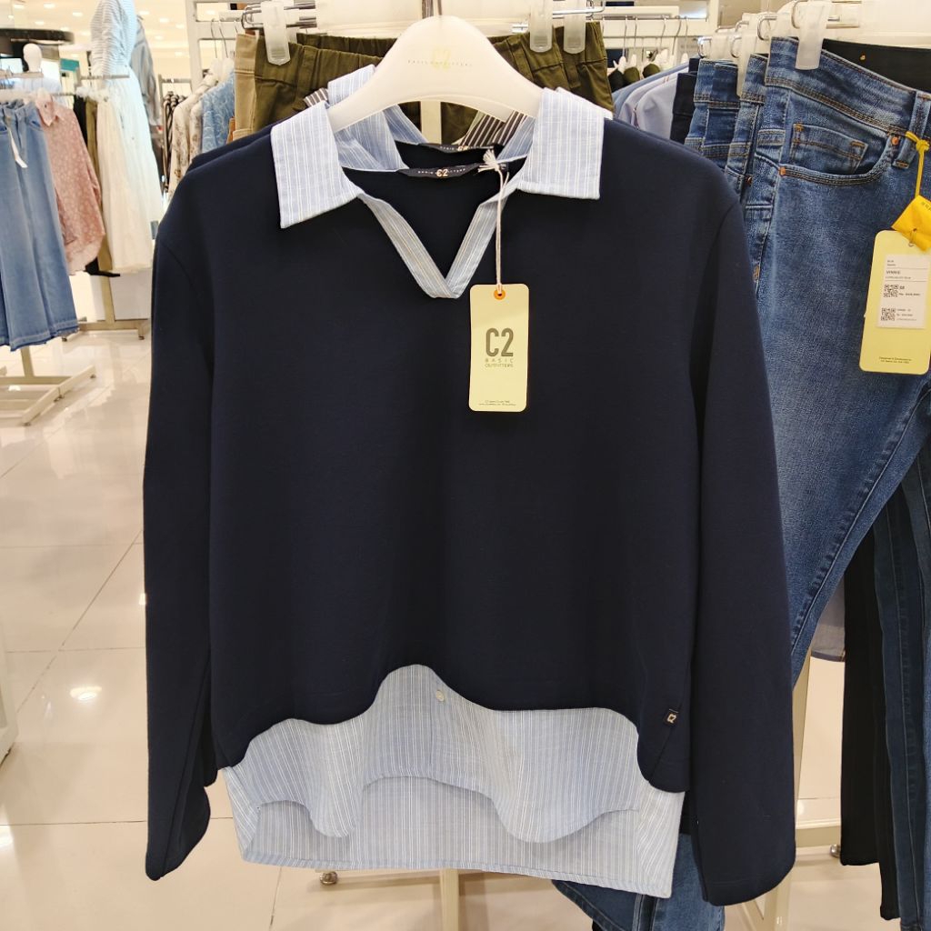 C2 KEMEJA KAOS WANITA LENGAN PANJANG ORIGINAL