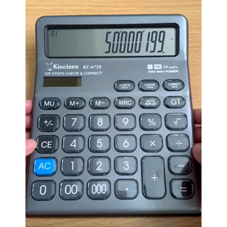 

Kalkulator Kincizen 14 Digit Besar Check & Correct KC-6718 14 Digit tombol Besar Angka dilapis mika