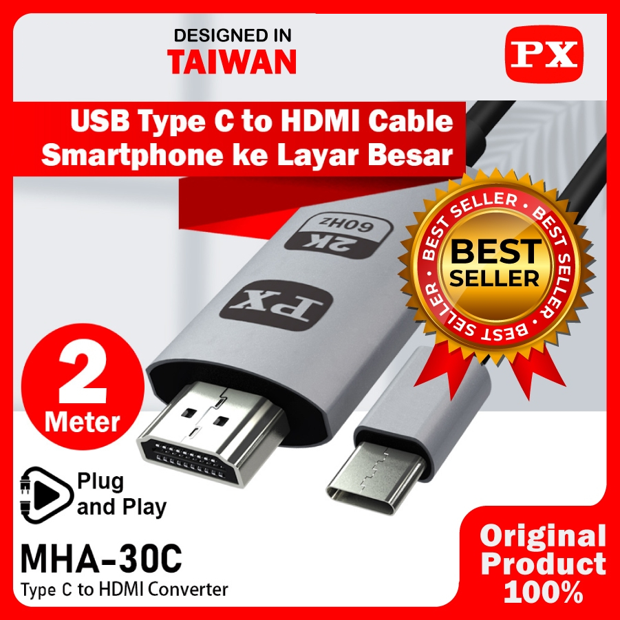 Converter HDMI Kabel HDMI PX - MHA-30C - USB-C to HDMI Converter Cable 2M