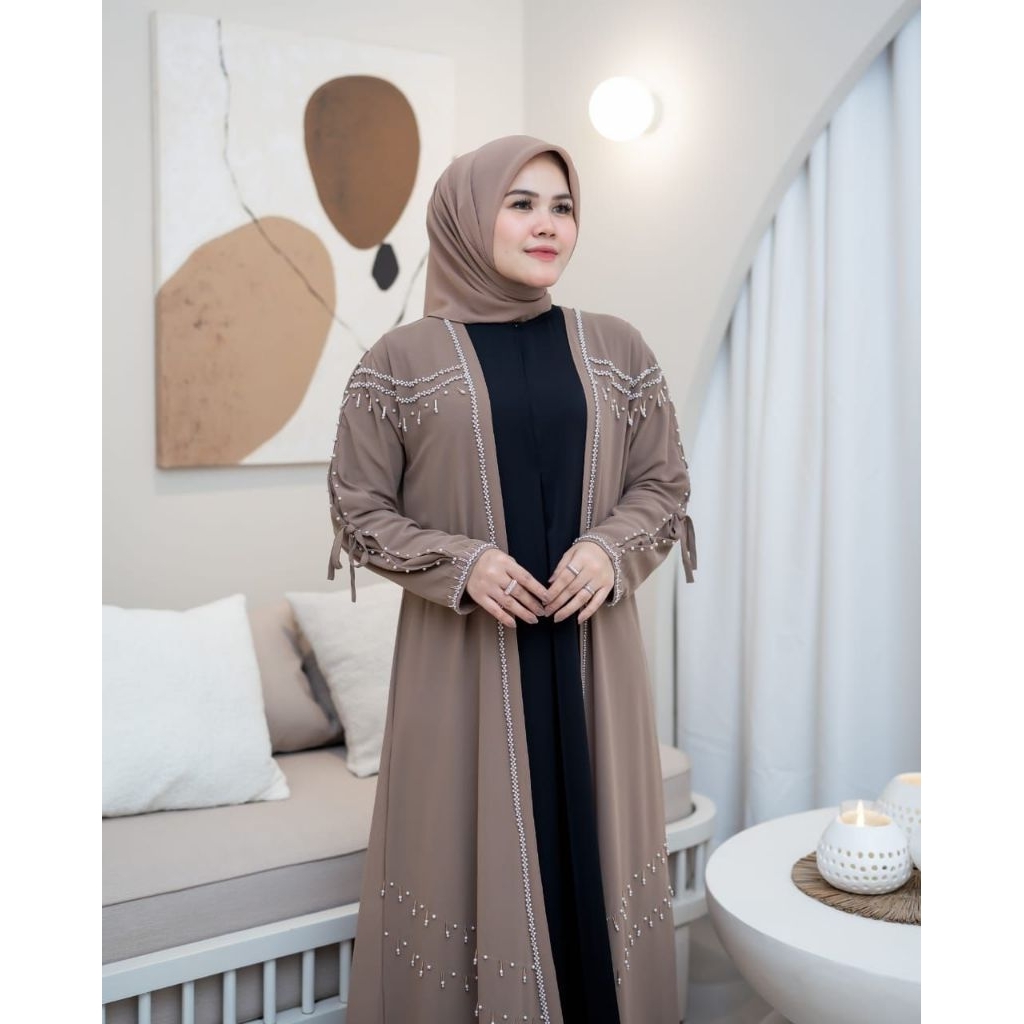 Abaya set inner dan outer (2 in 1 ) Abaya naima - Model Dubai