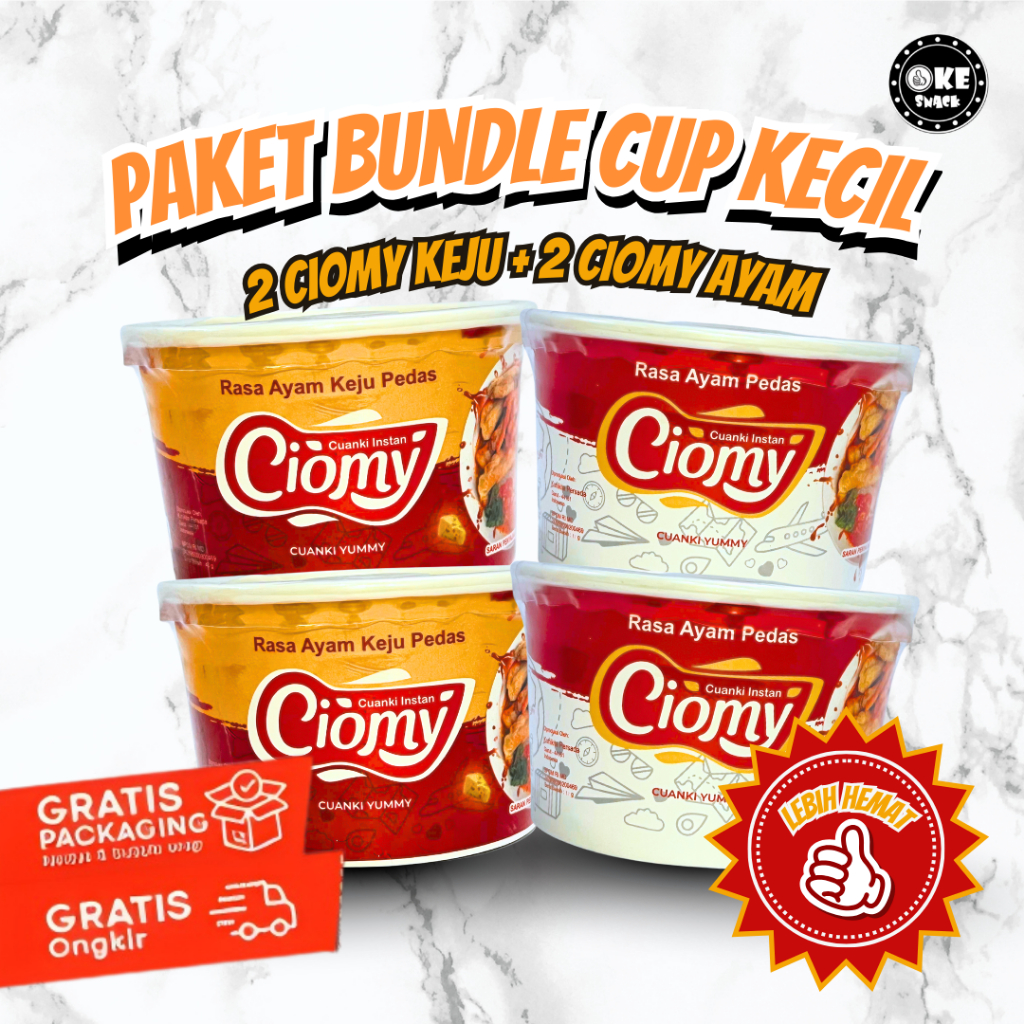 

Paket Bundle Ciomy Cup Kecil isi 4 Ciomy Ayam Ciomy Keju Pedas Cuanki