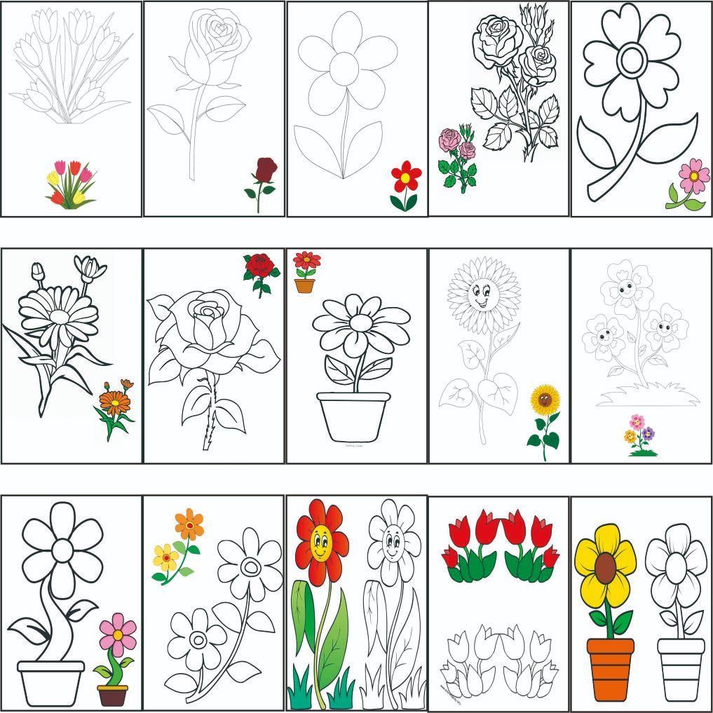 

Tema Bunga - Lembar Mewarnai Anak – 15 Lembar – Kertas HVS A5 - Gambar Disertai Contohnya