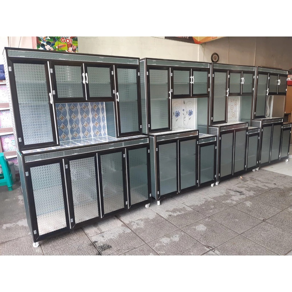 Rak Piring 4 Pintu Tiang Holo / Rak Piring Pintu / Rak Piring Aluminium / Only Jabodetabek