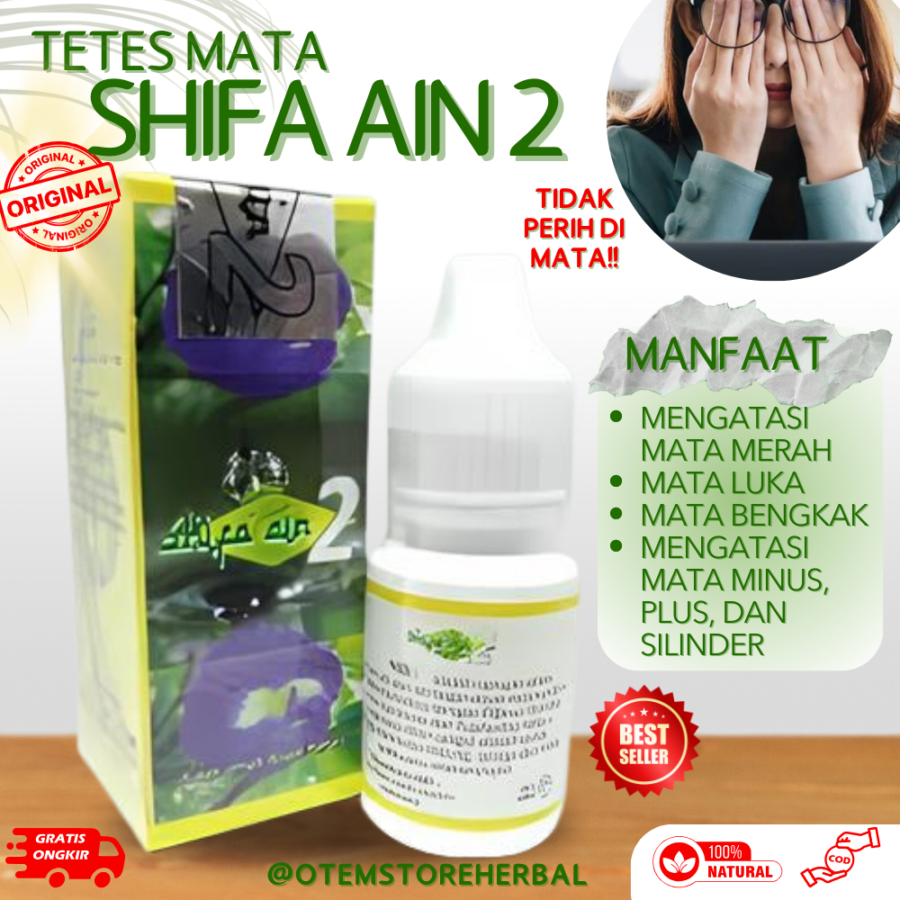 Tetes Mata Minus dan Silinder Shifa Ain 2 Herbal Asli – Obat Perawatan Mata Buram, Kabur, Berair, Be