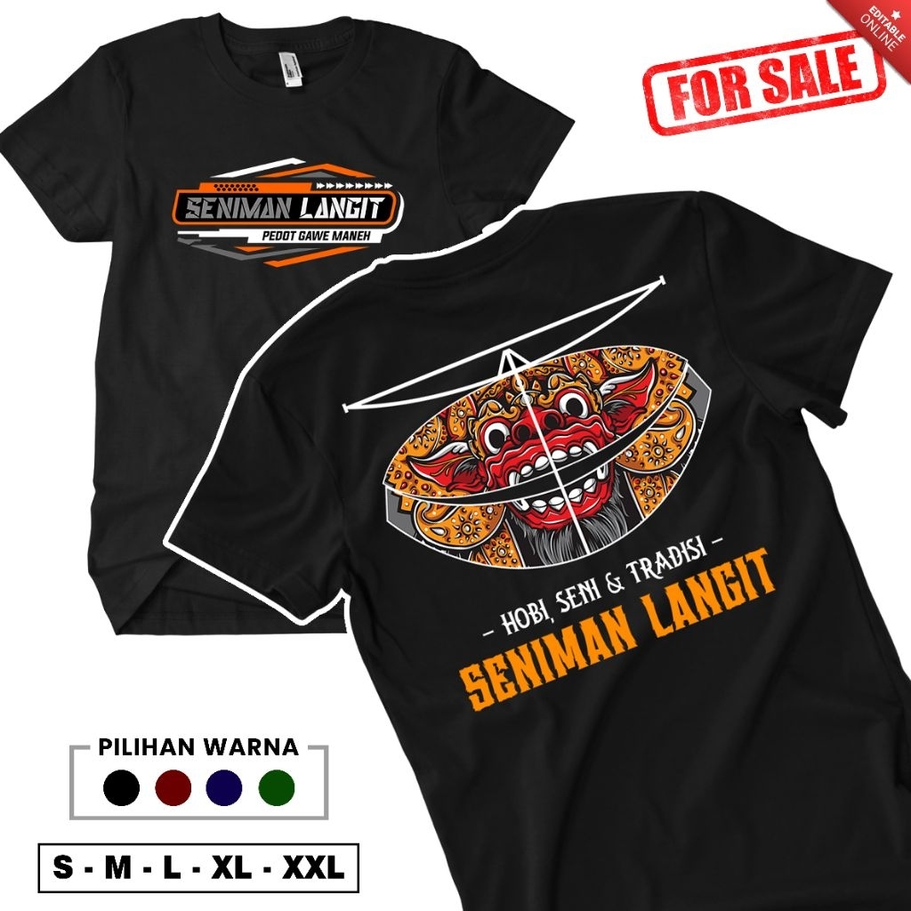 KAOS LAYANGAN SENIMAN LANGIT MOTIF BARONGAN BALI