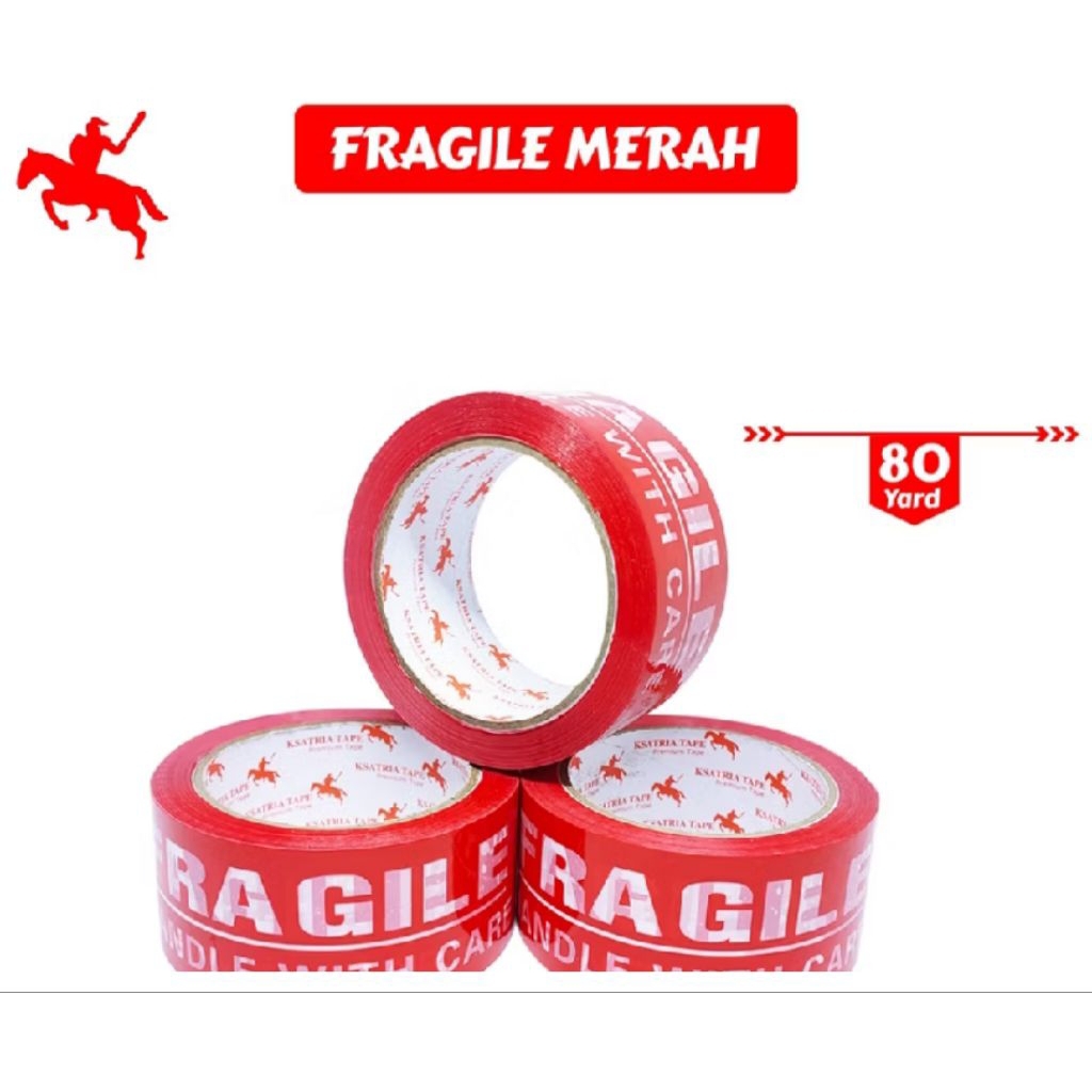 

Lakban OPP TAPE/Lakban Fragile merah Tape 80 yard