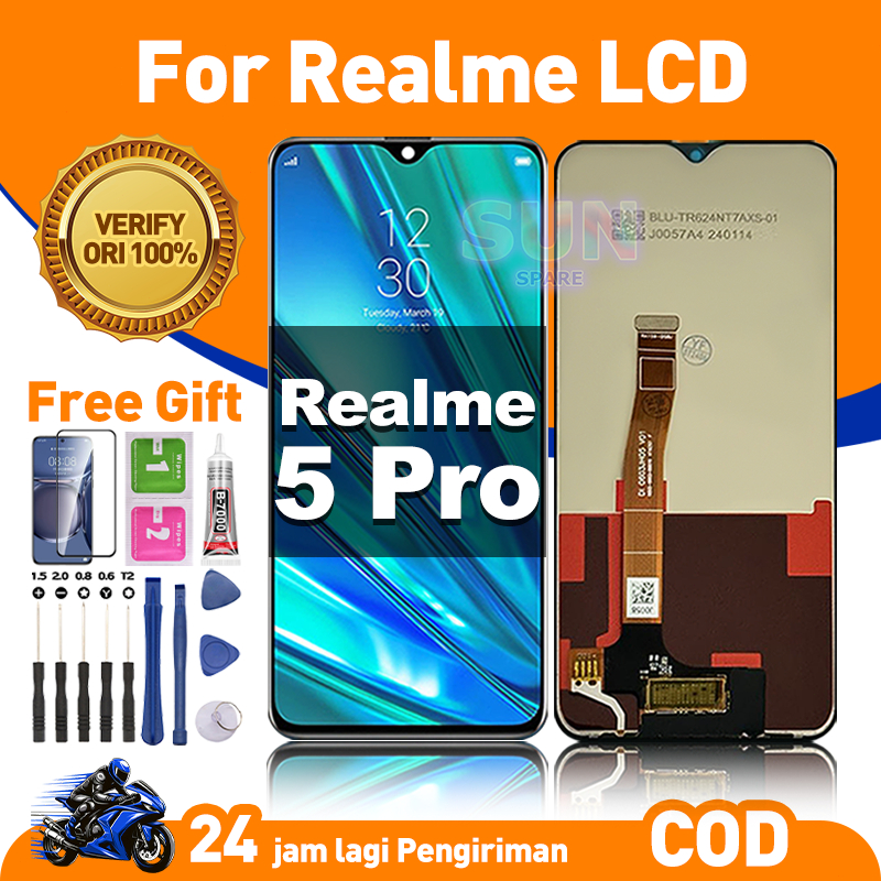 Original For Realme 5 Pro asli hp layar lcd anti blue light HD HOT SALE Kualitas Terbaik Garansi Res