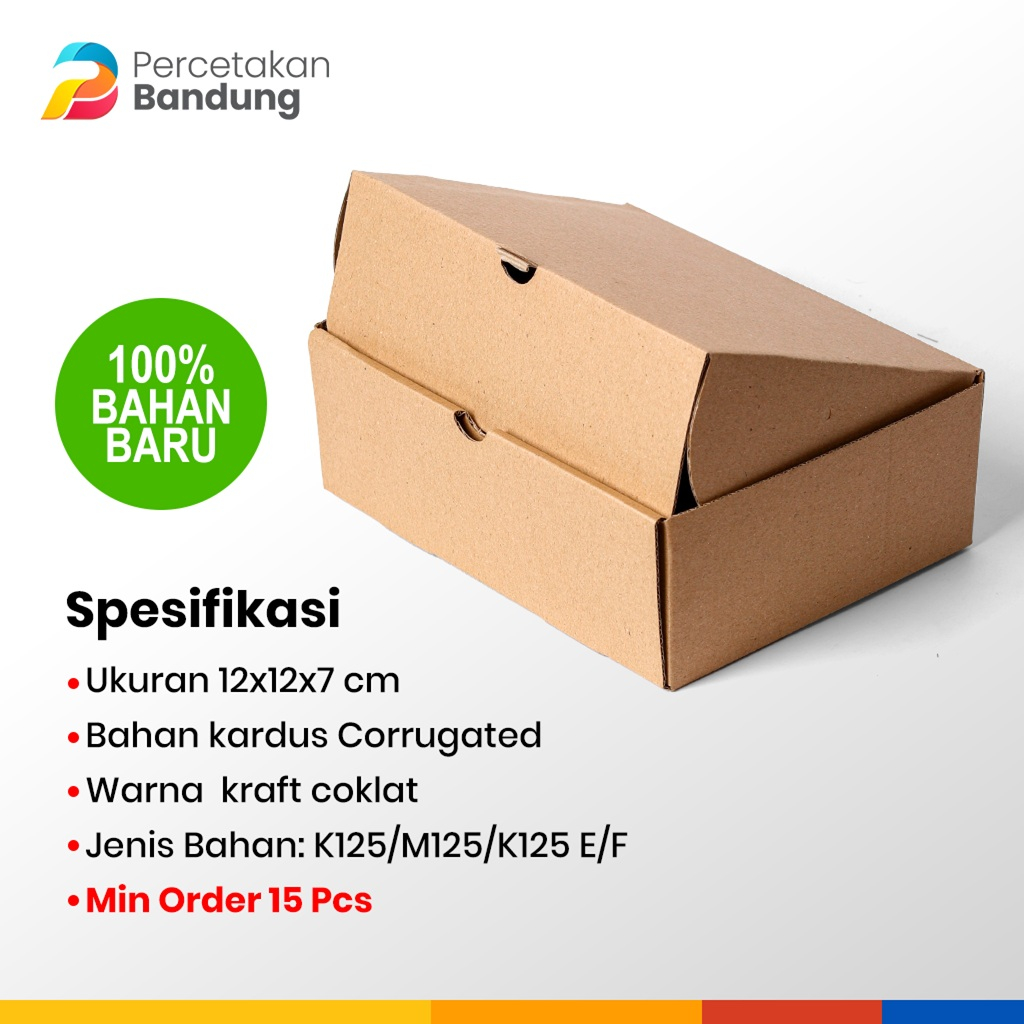 

Kardus Corrugated 12x12x7 CM | Die Cut | Kotak Karton | Box Packing Souvenir Pizza