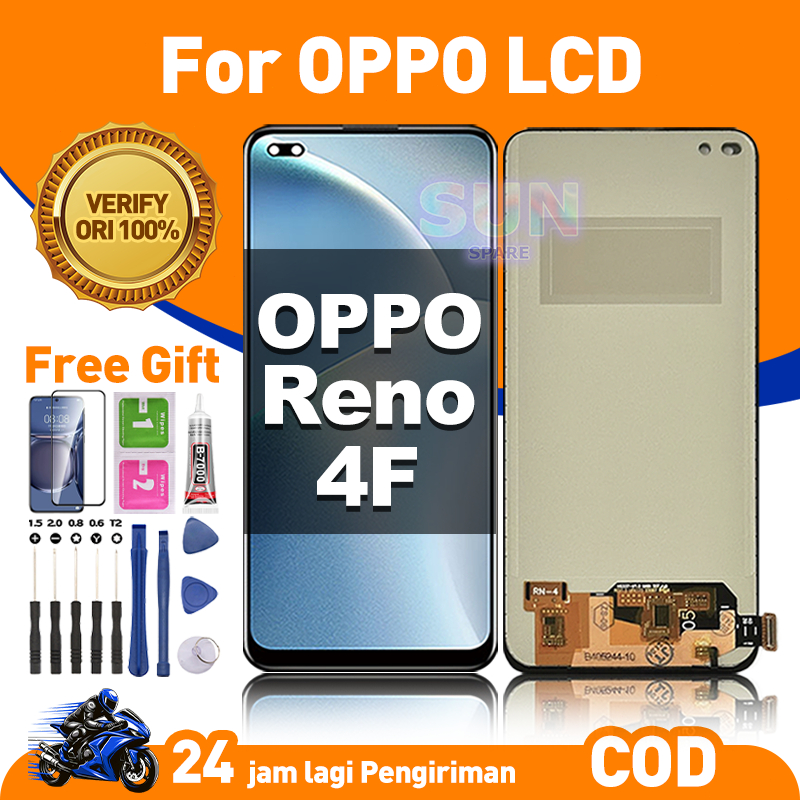 【ORIGINAL】LCD FOR OPPO Reno 4F Ori FREE GIFT asli hp Touchscreen Mencegah Layar Meledak FHD Kualitas