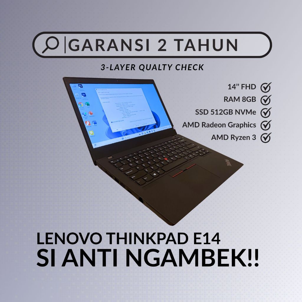 LENOVO THINKPAD E14 AMD Ryzen 3 | RAM 8GB SSD NVME 512GB