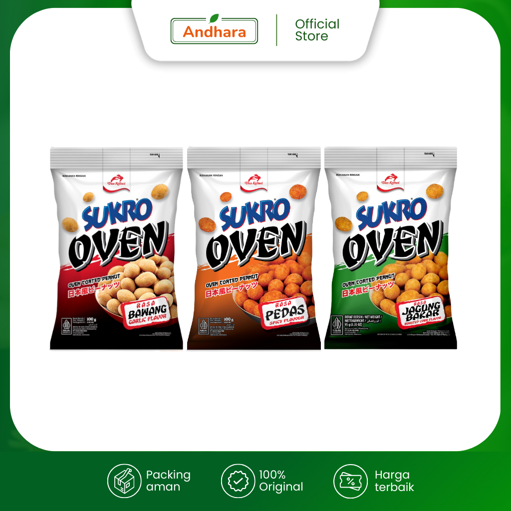 

Kacang SUKRO OVEN Dua Kelinci 95gr - Oven Coated Peanut - Aneka Rasa
