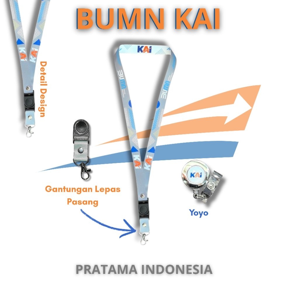 

(READY STOCK) Lanyard / Tali id card KAI Abu termurahhh ecerr rasaa grosirann