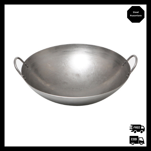 Steel Nusantara - Wajan Penggorengan Tebal Stainless Steel Wajan Anti Lengket SUS 304 - 215