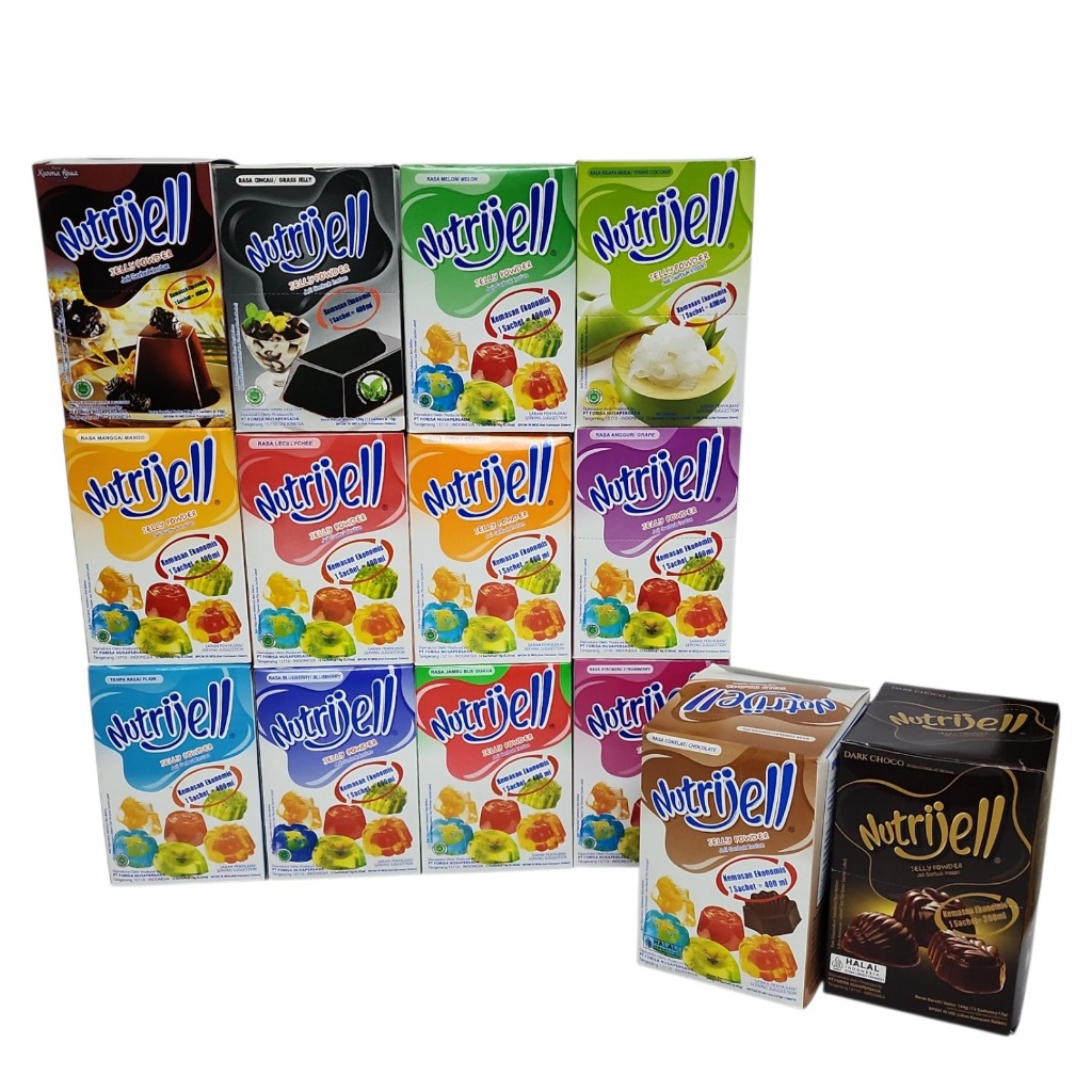 

Nutrijell Jelly Powder Aneka Rasa Buah Kemasan EKONOMIS BOX - Netto 10g x 12 bks