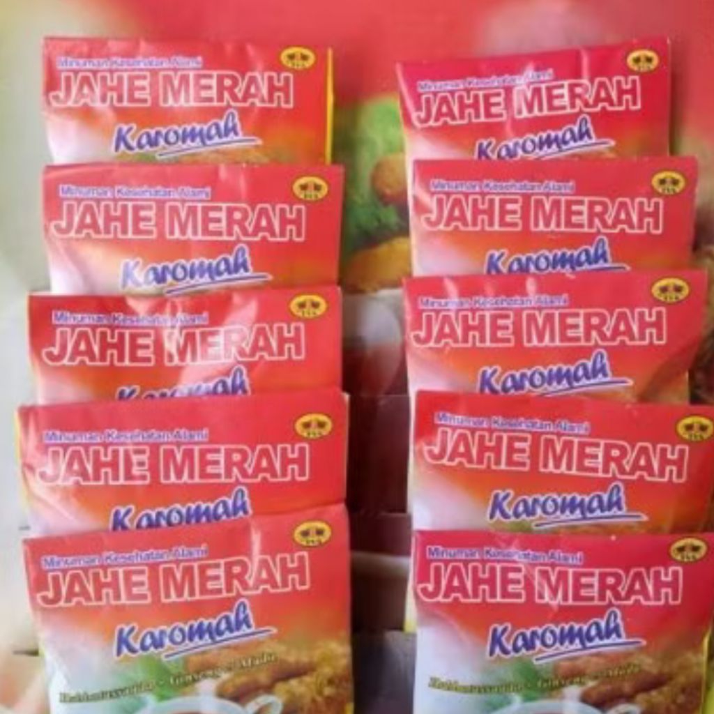 

Jahe Merah Karomah – Minuman Herbal Penghangat Tubuh & Pereda Masuk Angin – 1 Renceng (10 Sachet)