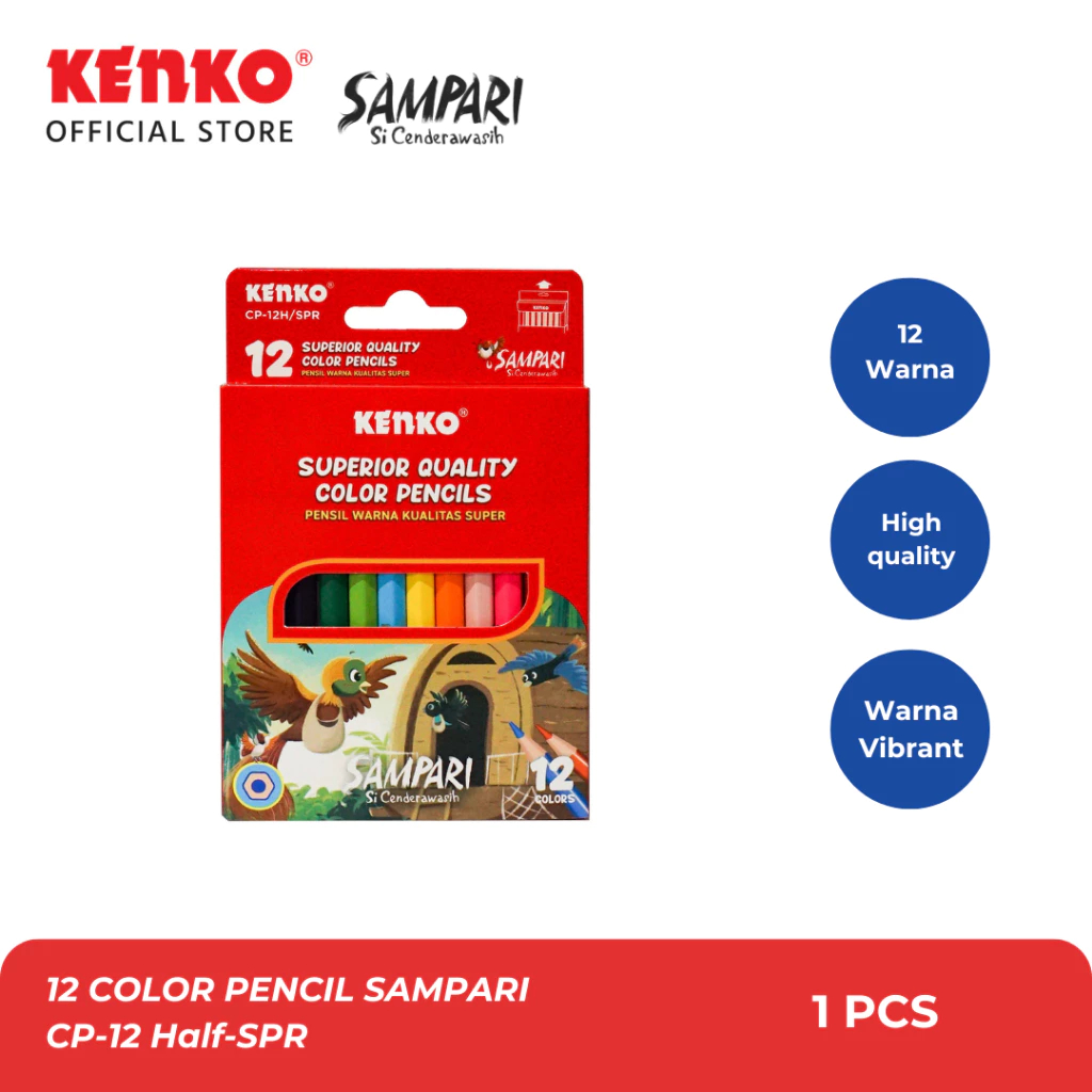 

NULIS | Kelir Kayu Kenko 12 W /Pensil Warna CP-12 Half Paper Box Classic