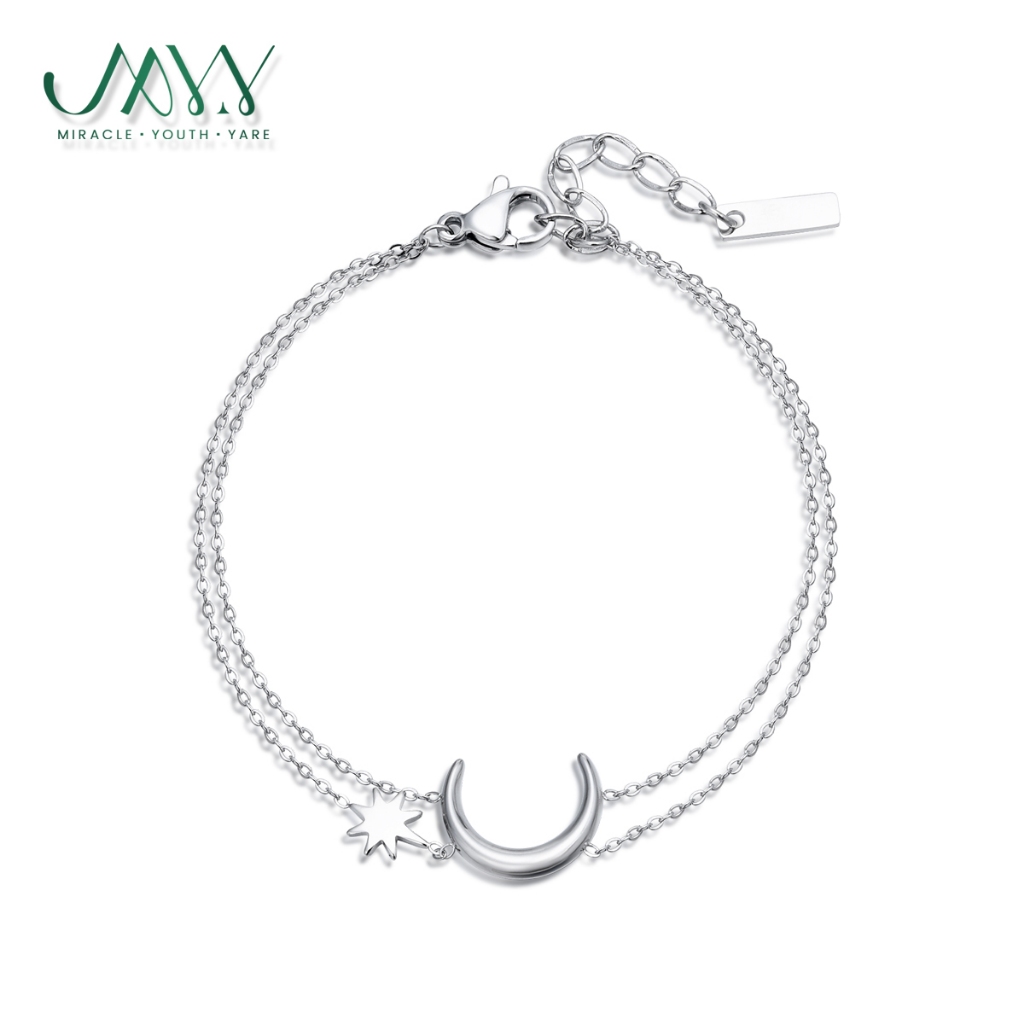 MYY Gelang Titanium Wanita Anti Karat Gelang Rantai Lapis Platinum Anti Alergi Aksesoris Wanita