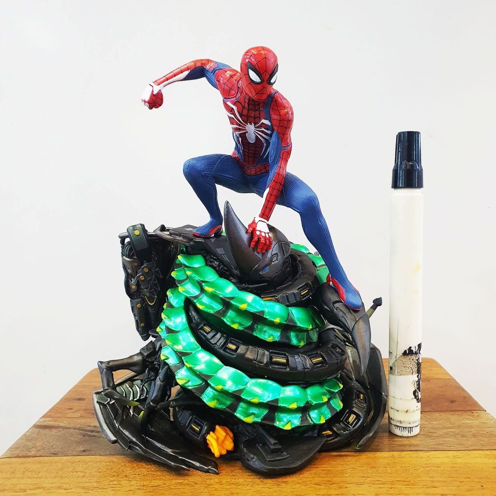 Mainan action figure spiderman Gamerverse PS4spiderman Spider-Man Action Fugure statue detail bagus 