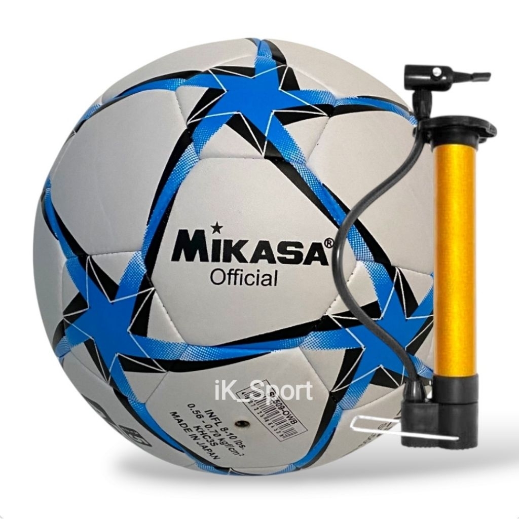 Bola Sepak MIKASA ELSTAR Asli Jahit Size 5 . Bola Kaki No 5 Free Pompa . Bola Mikasa
