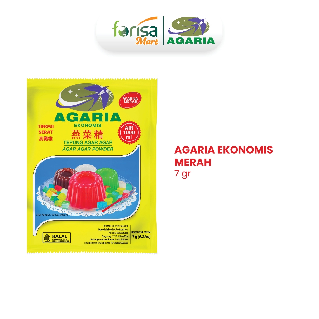 

Agaria Ekonomis Merah 7gr - 1 Sachet