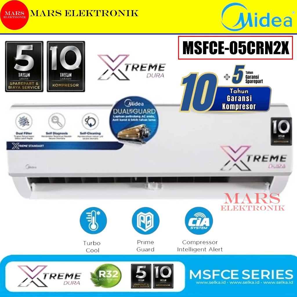 AC MIDEA MSFCE-05CRN2X TERBARU 2025 1/2 PK   DOUBLE GOLD FIN - MSFCE 05CRN2X PENDINGIN RUANGAN MIDEA