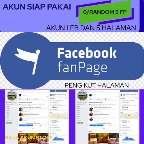 AKUN FB FANPAGE ATAU 5 HALAMAN 0/RANDOM-1K PENGIKUT FP