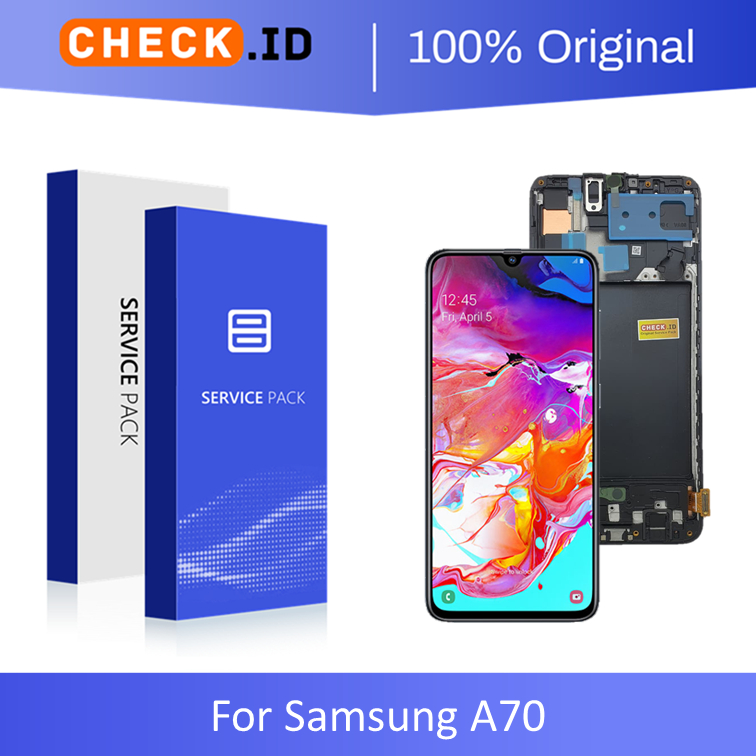 [ CHECK.ID ] AMOLED LCD + FRAME SAMSUNG A70 SM-A705 ORIGINAL