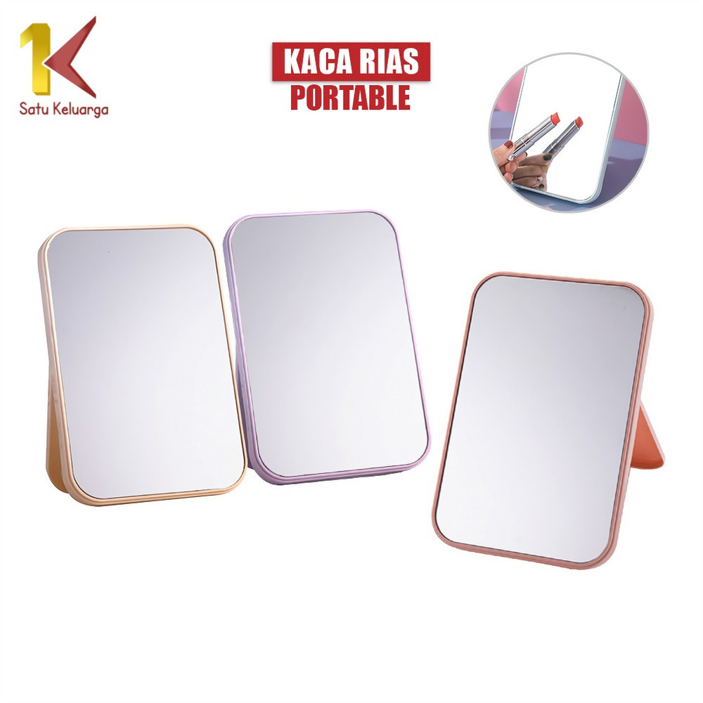 Satu Keluarga Kaca Rias K89 Cermin Rias Duduk Lipat Segiempat Mirror  Make Up Beauty Bisa Lipat Bent