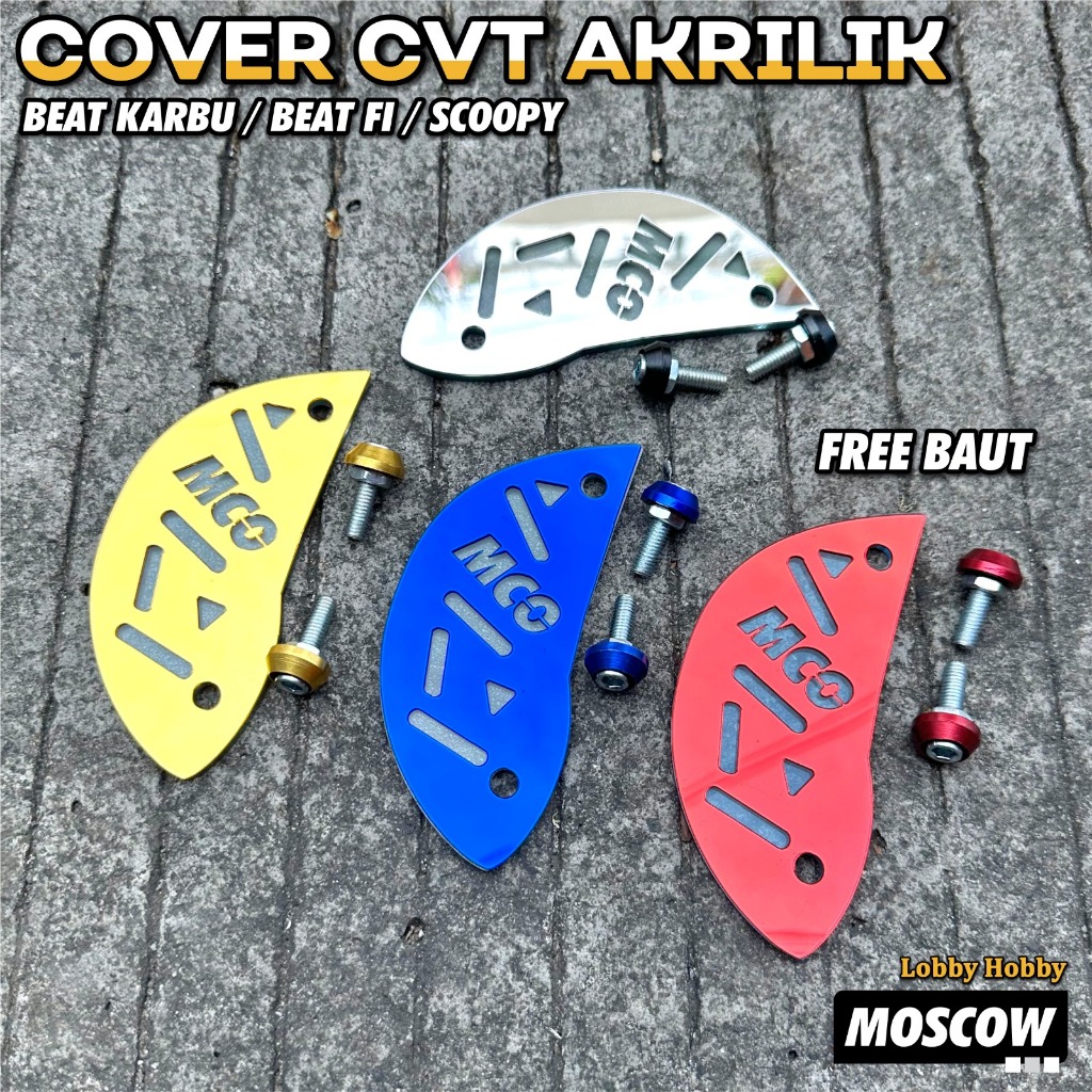 COVER CVT AKRILIK 2 LAPIS TWOTONE BEAT KARBU / SCOOPY KARBU FACELIFT CW SW CBS TAHUN 2008 - 2013 TEB