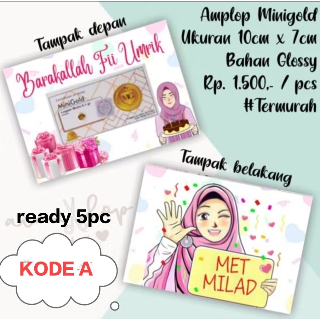 

amplop Minigold edisi happy birthday