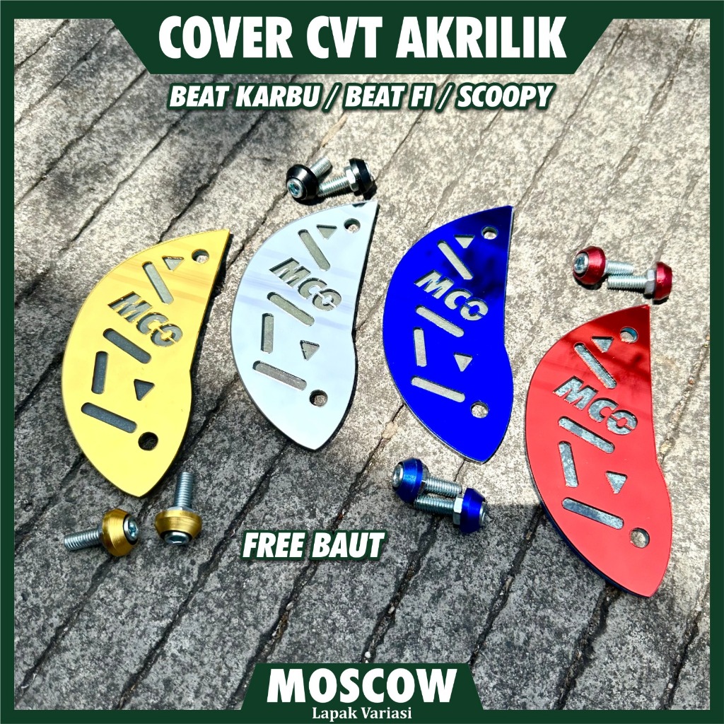 COVER CVT SCOOPY KARBU 2010 - 2013 BEAT KARBU 2008 - 2012 CW SW CBS FACELIFT KARBURATOR ACRILIK TEBA