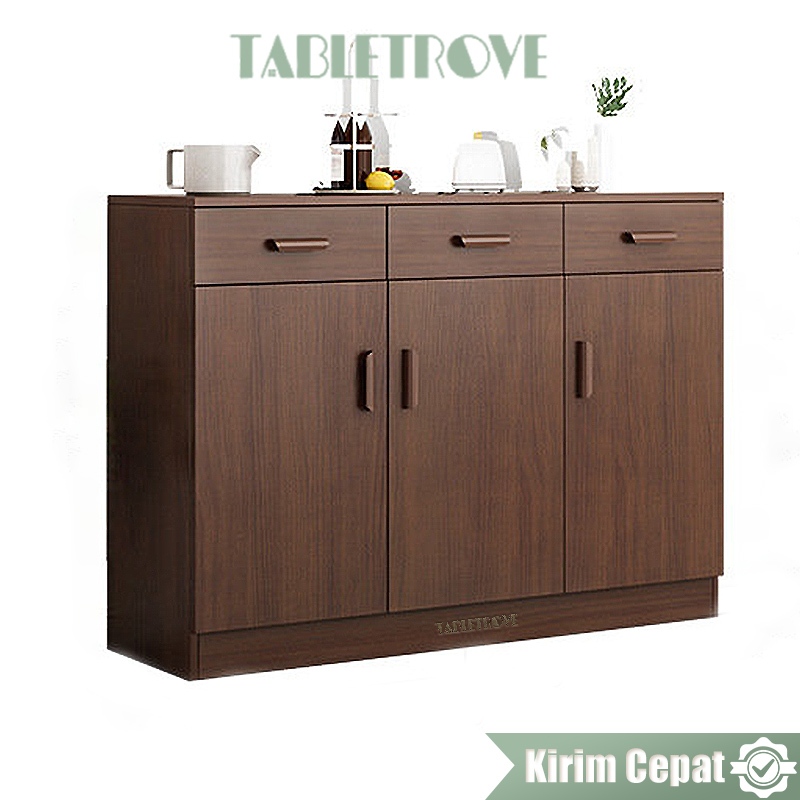 TABLETROVE Lemari Dapur Bufet Lemari Piring Lemari  Microwave Cabinet Rak Dapur Tempat Penyimpanan